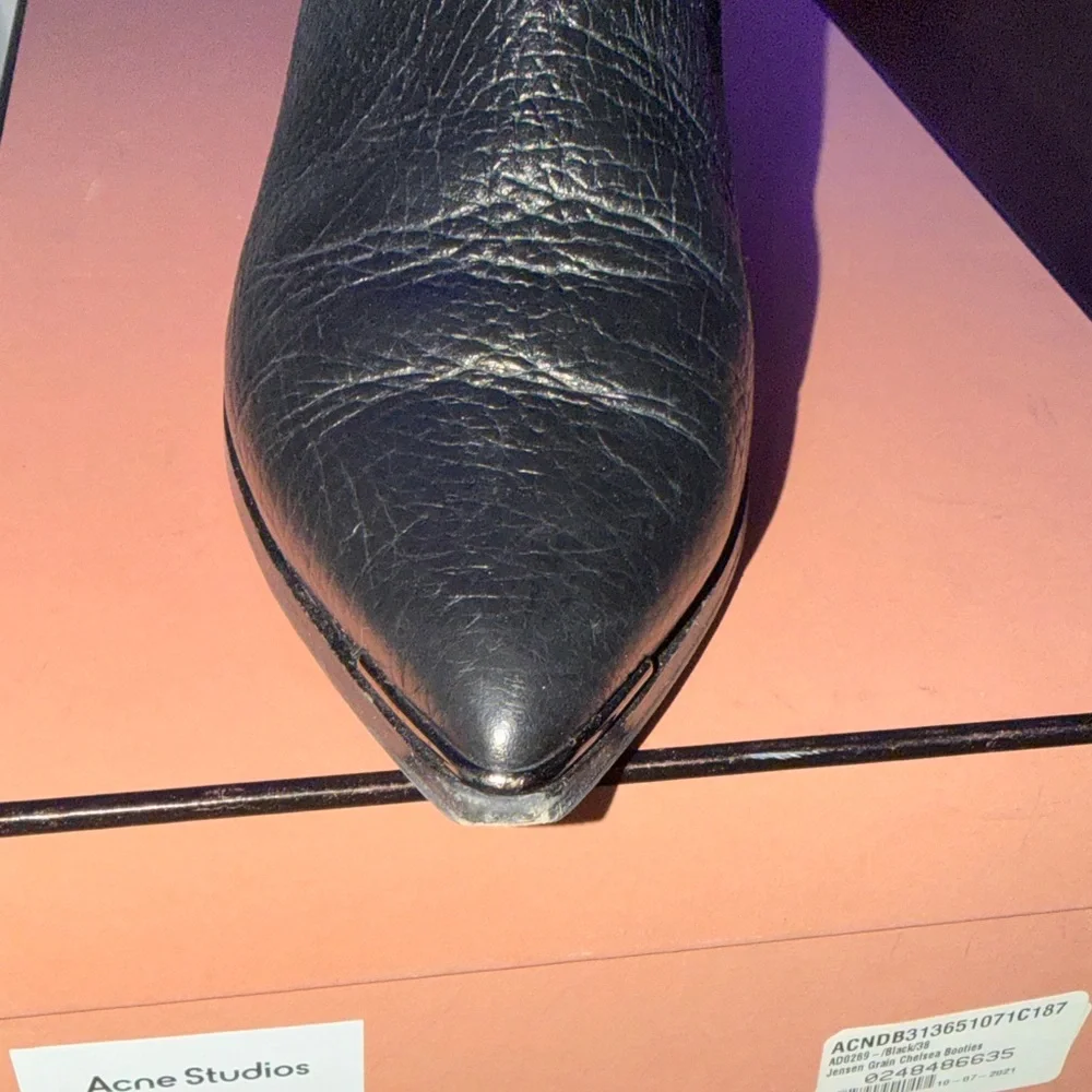 Authentic Acne Studios Black Leather Ankle Boots - Picture 3 of 7